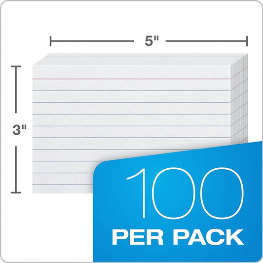 Oxford Index Cards, 3" x 5", Ruled, 100ct