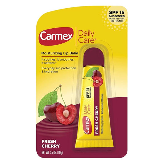 Carmex Daily Care Moisturizing SPF 15 Lip Balm, Fresh Cherry, 0.35oz