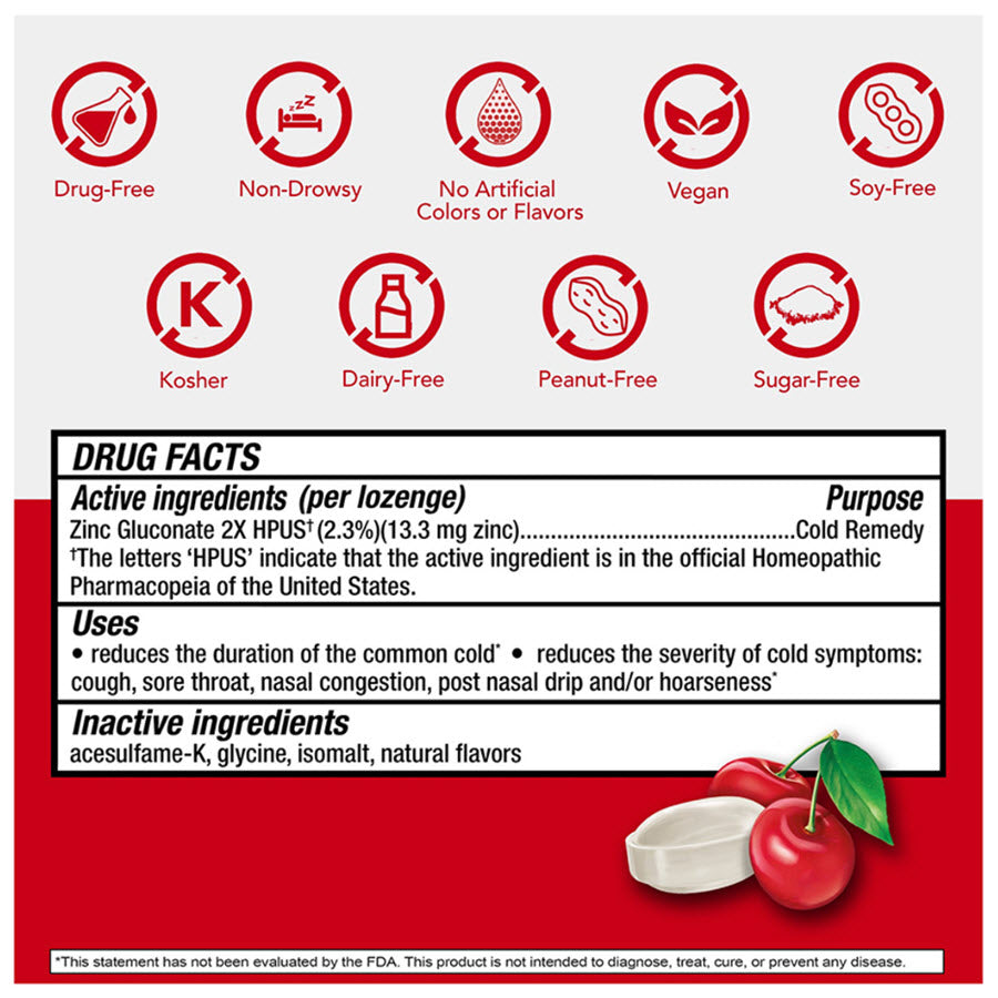 Cold-EEZE Cold Remedy Lozenge Sugar Free Wild Cherry - 25 Lozenges