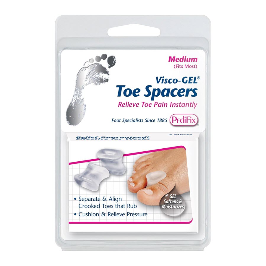 PediFix Visco-Gel Toe Spacers - Straighten Crooked Toes - Size Medium