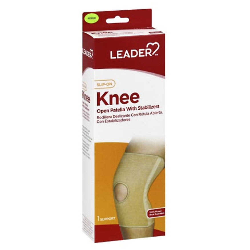 Leader Knee Support, Slip-On, Medium