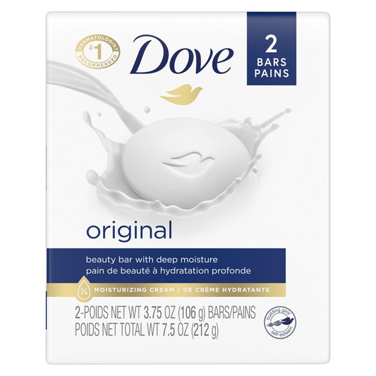 Dove Beauty White Moisturizing Beauty Bar Soap, 2pk