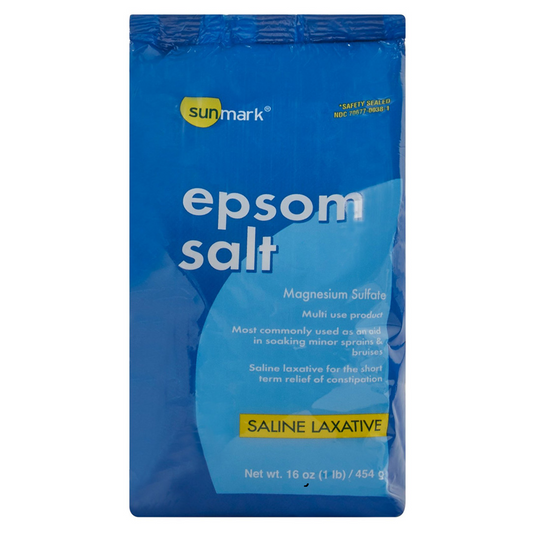 Sunmark Epsom Salt Soaking Aid, Magnesium Sulfate USP, 1 lb