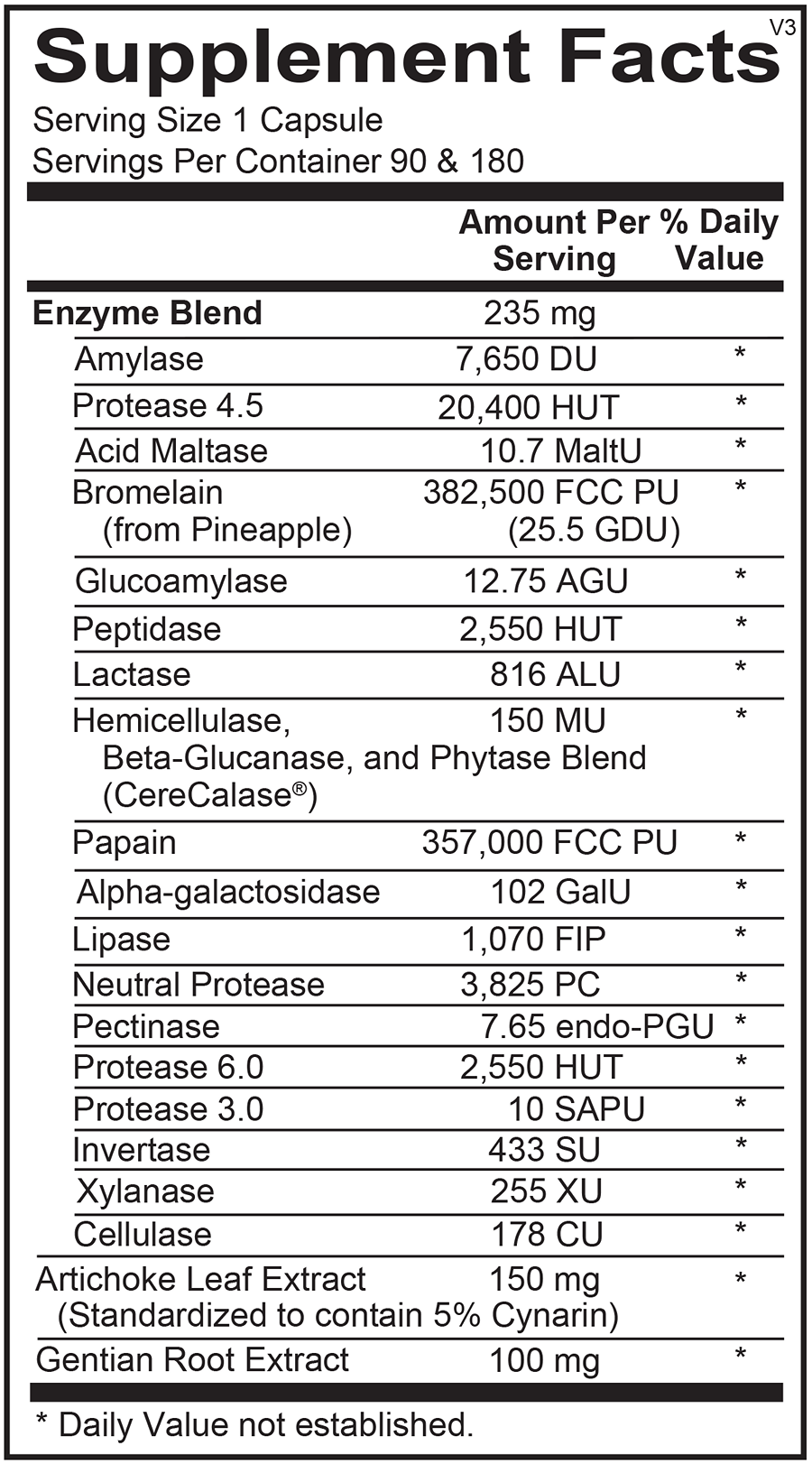 Ortho Molecular Digestzyme-V 90 Capsules