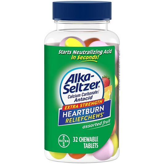 Alka-Seltzer Heartburn Relief Chews Assorted Fruit, 32 Count