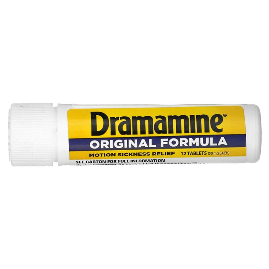 Dramamine Original Formula Motion Sickness Relief Tablets for Nausea, Dizziness & Vomiting - 12ct