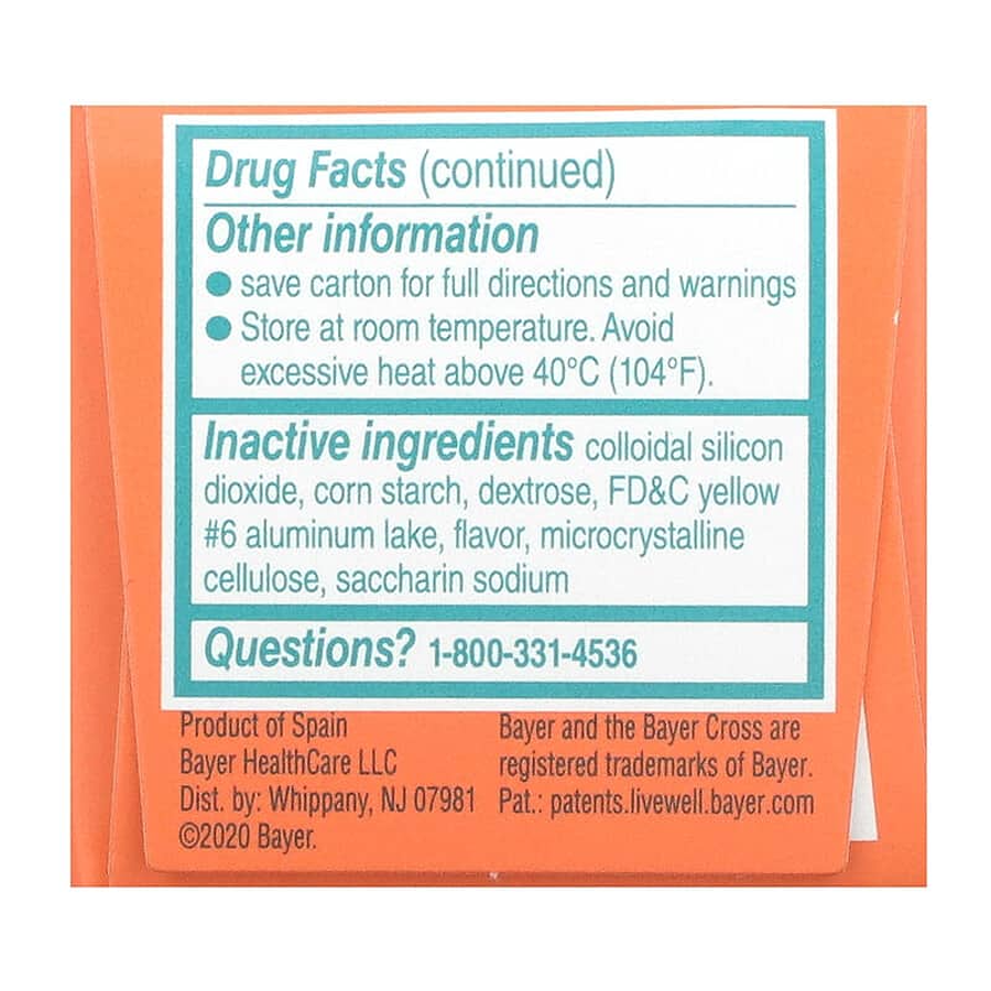 Bayer Aspirin Low Dose Chewable Tablets, 81 mg, Orange Flavored - 36ct