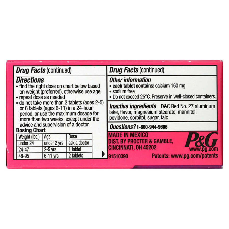 Pepto-Bismol Children's Antacid Chewable Tablets - Bubble Gum - 24ct