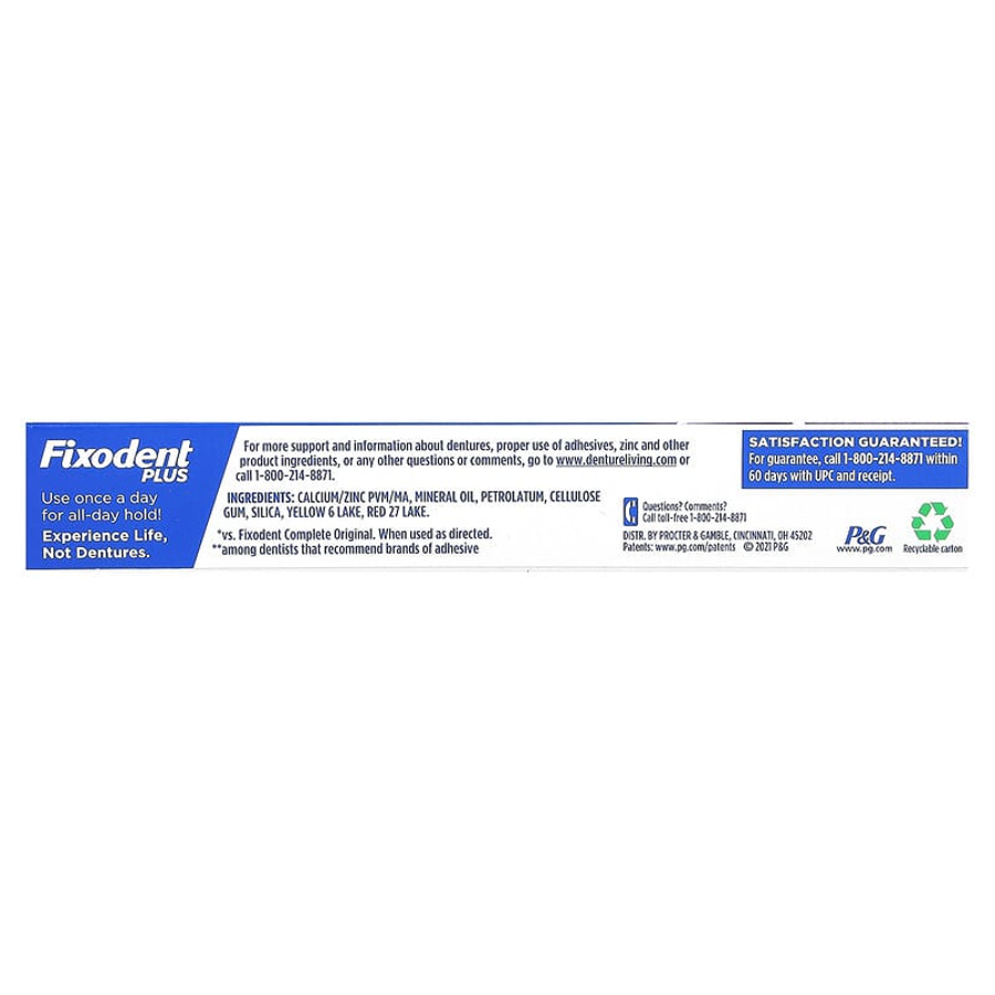 Fixodent Plus Denture Adhesive Cream, Superior Hold, 2 oz