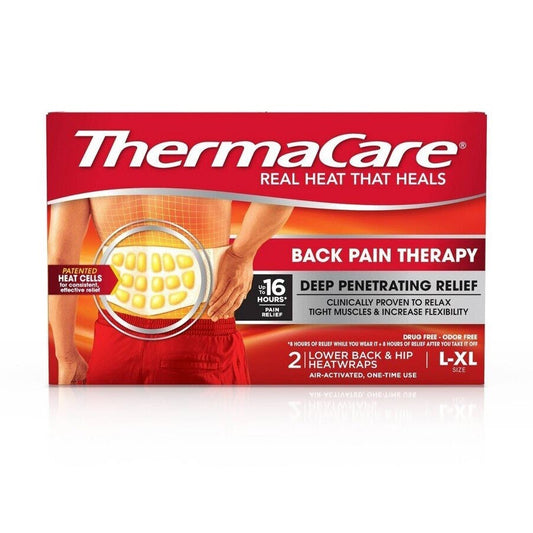 ThermaCare Lower Back and Hip Heatwraps L-XL, 2 pack