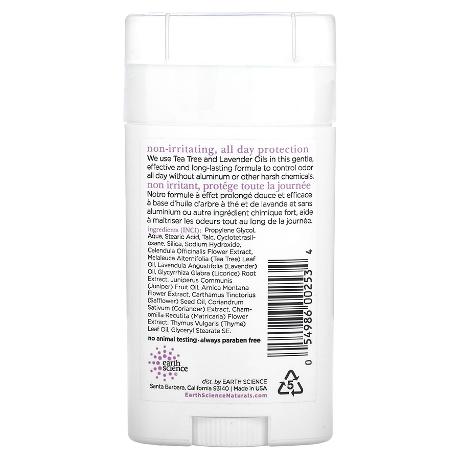 Earth Science Tea Tree & Lavender Deodorant 2.45 oz.