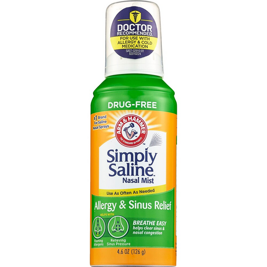 Arm & Hammer Simply Saline Sterile Nasal Mist For Allergy And Sinus Relief - 1.5oz