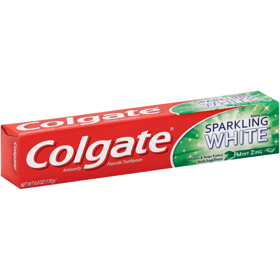 Colgate Sparkling White Baking Soda Anticavity Fluoride Toothpaste, Mint Zing, 6oz