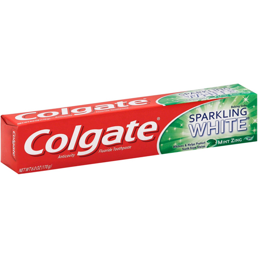 Colgate Sparkling White Baking Soda Anticavity Fluoride Toothpaste, Mint Zing, 6oz