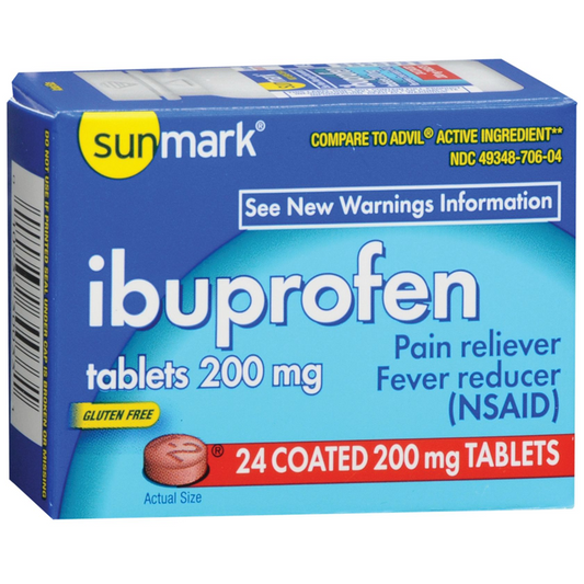 Sunmark Ibuprofen Pain Relief 200 mg, 24ct