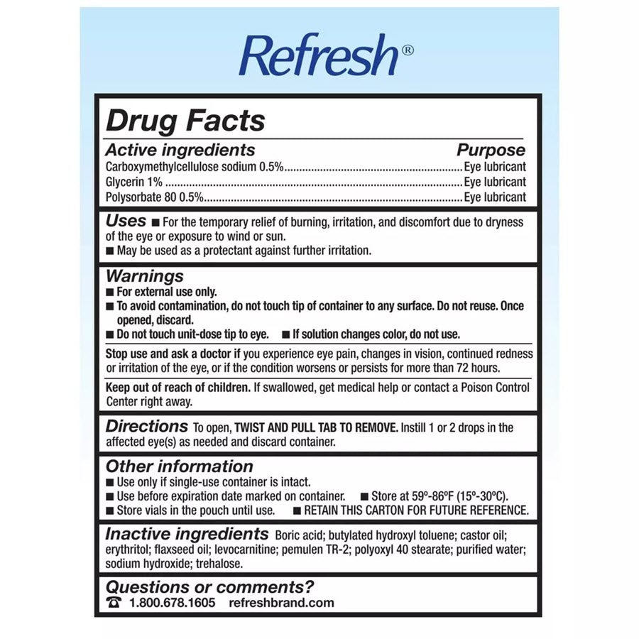 Refresh Optive Mega-3 Preservative Free Eye Drops - 30ct