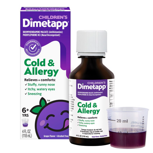 Dimetapp Childrens Cold And Allergy Syrup Grape, 4oz