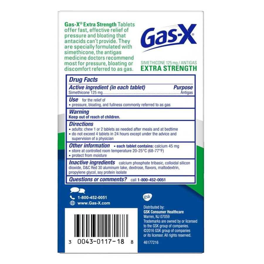 Gas-X Extra Strength Antigas Chewable Cherry Crème Tablets, 18ct