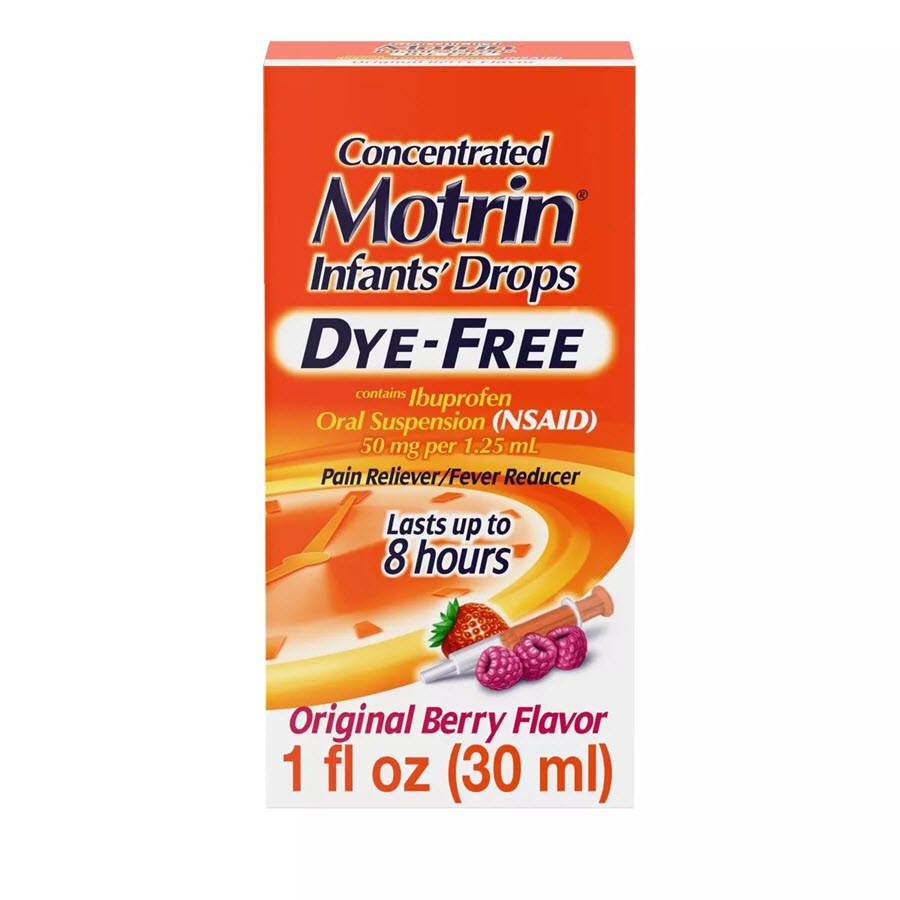 Infants' Motrin Dye-Free Pain Reliever/Fever Reducer Liquid Drops - Ibuprofen (NSAID) - Berry - 1 fl oz