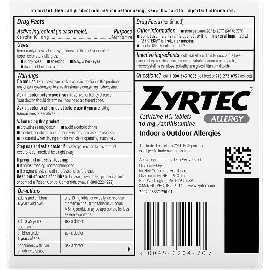 Zyrtec-D Allergy And Congestion, Extended Release Tablets, 12ct