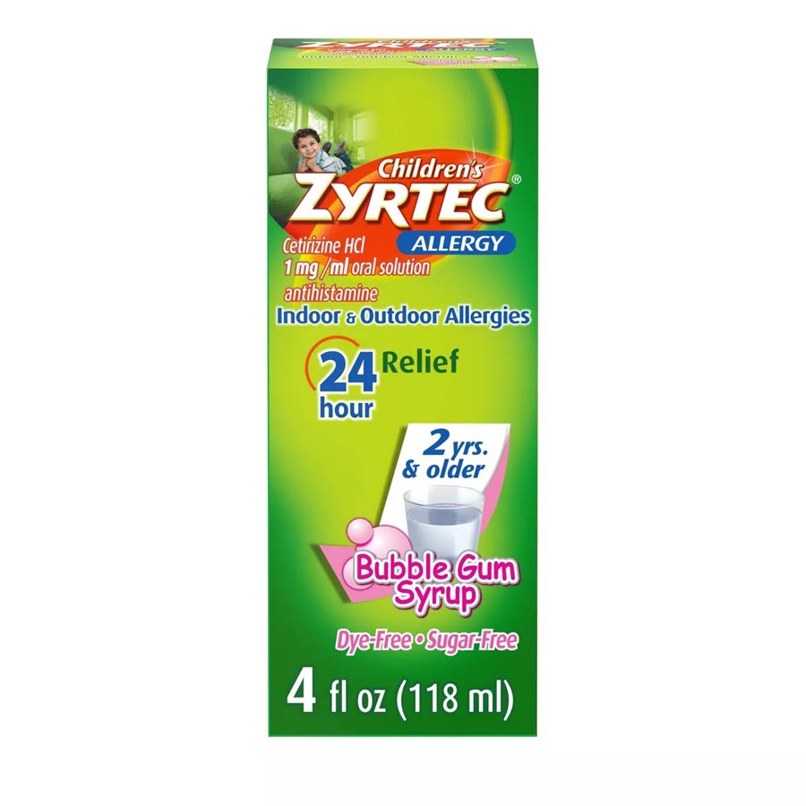 Zyrtec Children's 24-Hr Allergy Relief Syrup - Bubble Gum - Cetirizine - 4 fl oz