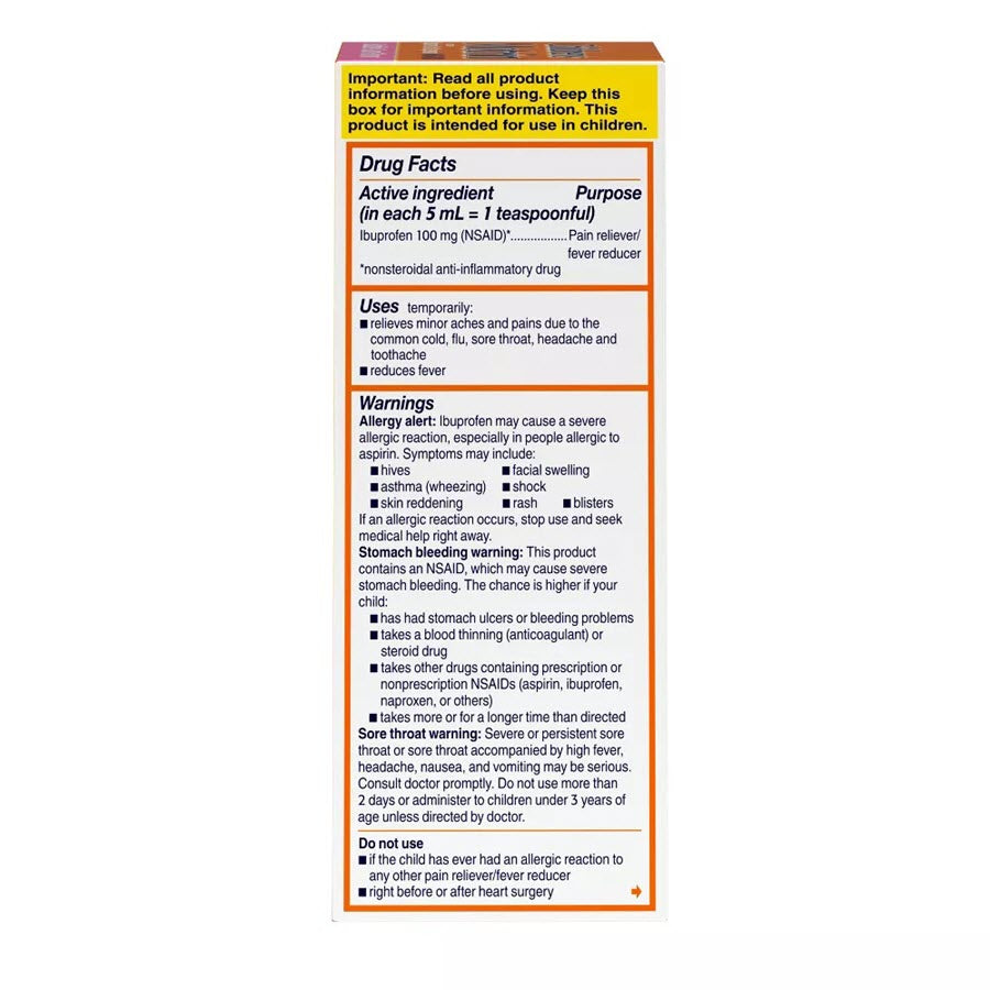 Children's Motrin Pain Reliever/Fever Reducer Liquid - Ibuprofen (NSAID) - Bubble Gum - 4 fl oz