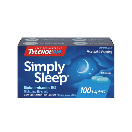 Tylenol Simply Sleep Non-Habit Forming Nighttime Sleep Aid Caplets - 100 ct