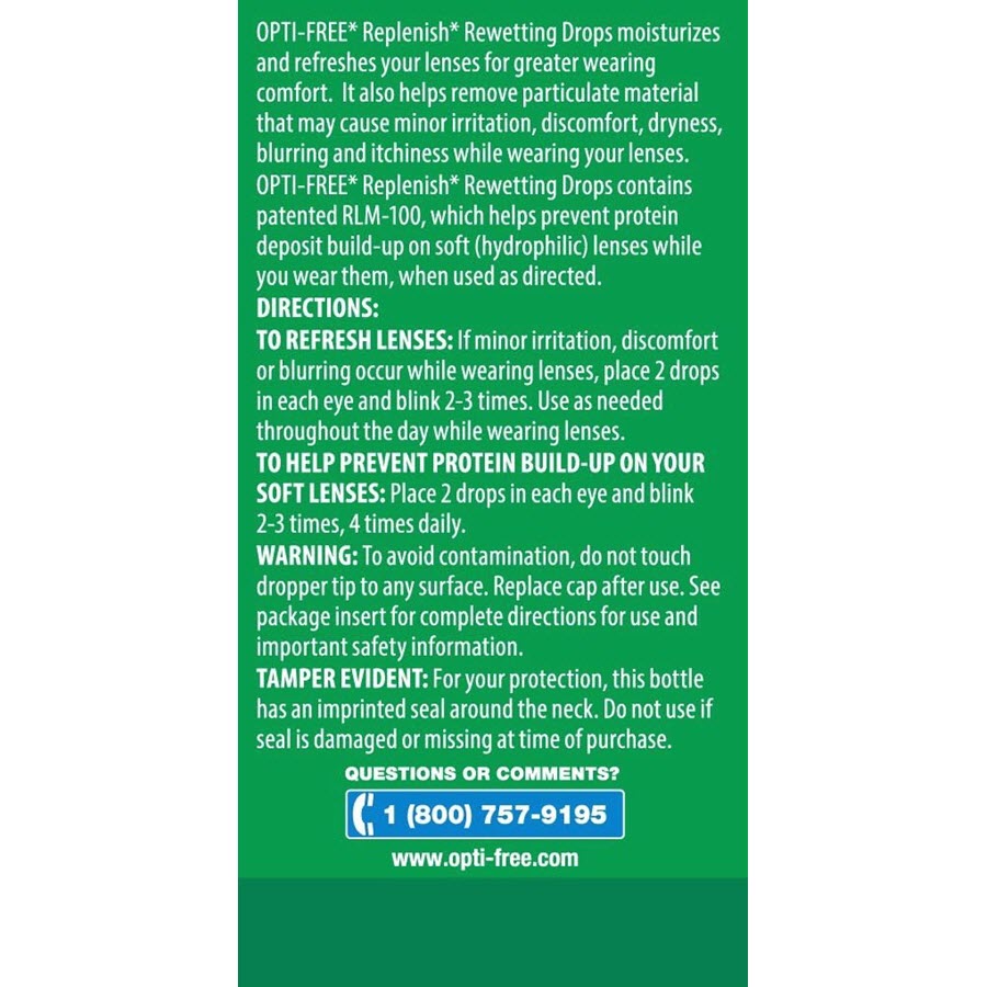 Opti-Free Replenish Rewetting Drops, 10ml