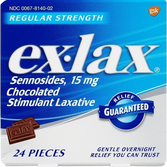 Ex-Lax Regular Strength Chocolated Stimulant Laxative Tablets - 24 Ea