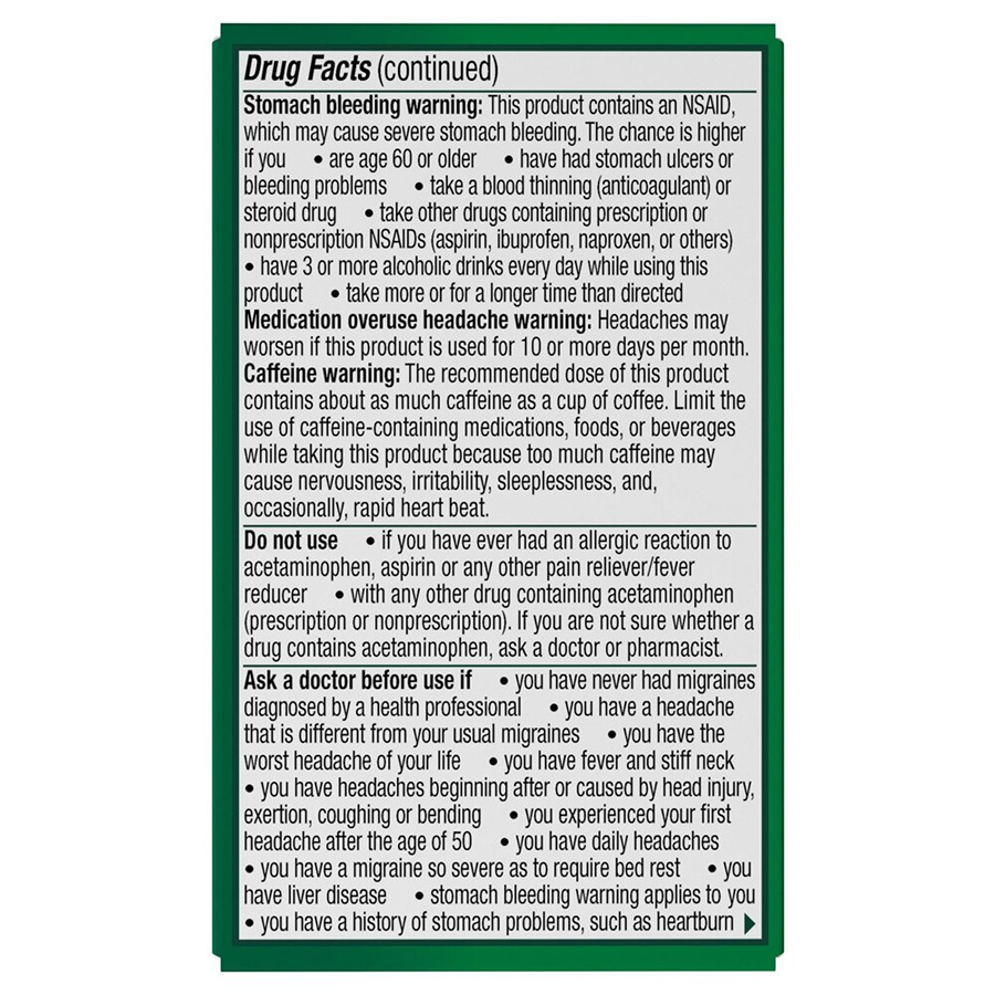 Excedrin Migraine Pain Reliever Caplets - 24 ct