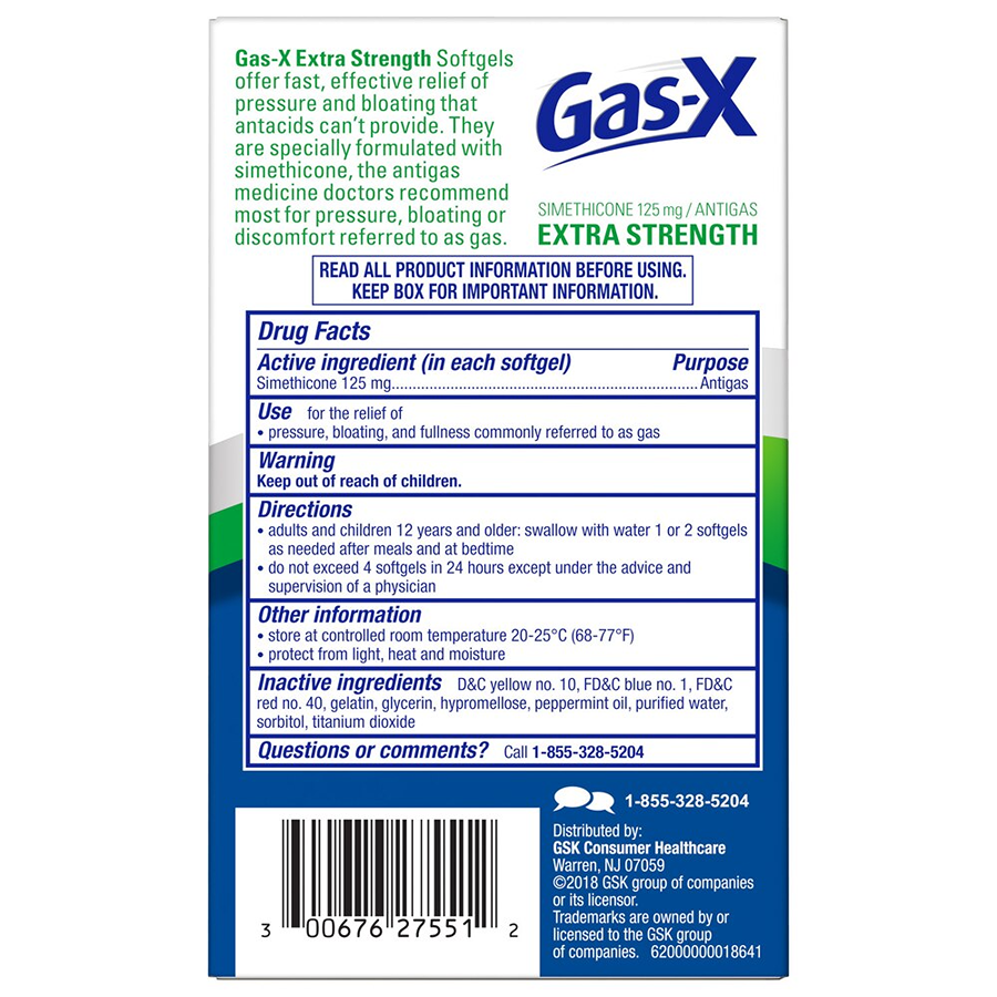 Gas-X Extra Strength Gas Relief Softgels with Simethicone 125 mg - 20ct