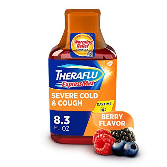 Theraflu ExpressMax Severe Cold and Cough Daytime Berry Flavor Liquid, 8.3 fl oz