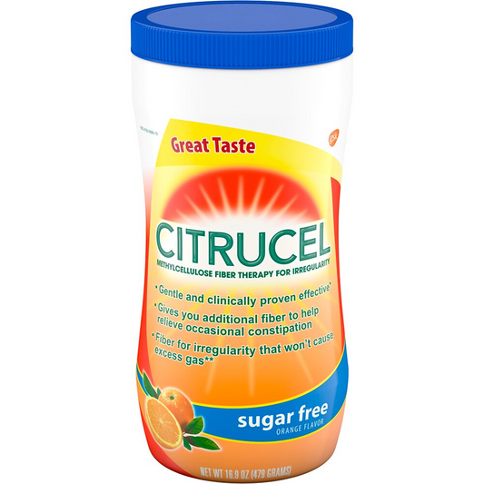 Citrucel Fiber Powder, Sugar Free, Orange - 16.9oz