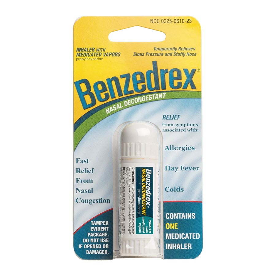 Benzedrex Nasal Decongestant Inhaler with Medicated Vapors - 1 ct