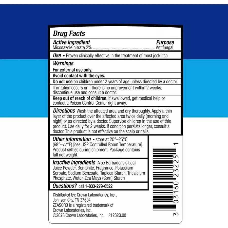 Zeasorb AF Jock Itch Powder, 2.5oz