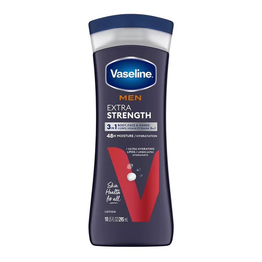 Vaseline Men Body & Face Extra Strength Lotion, 10oz