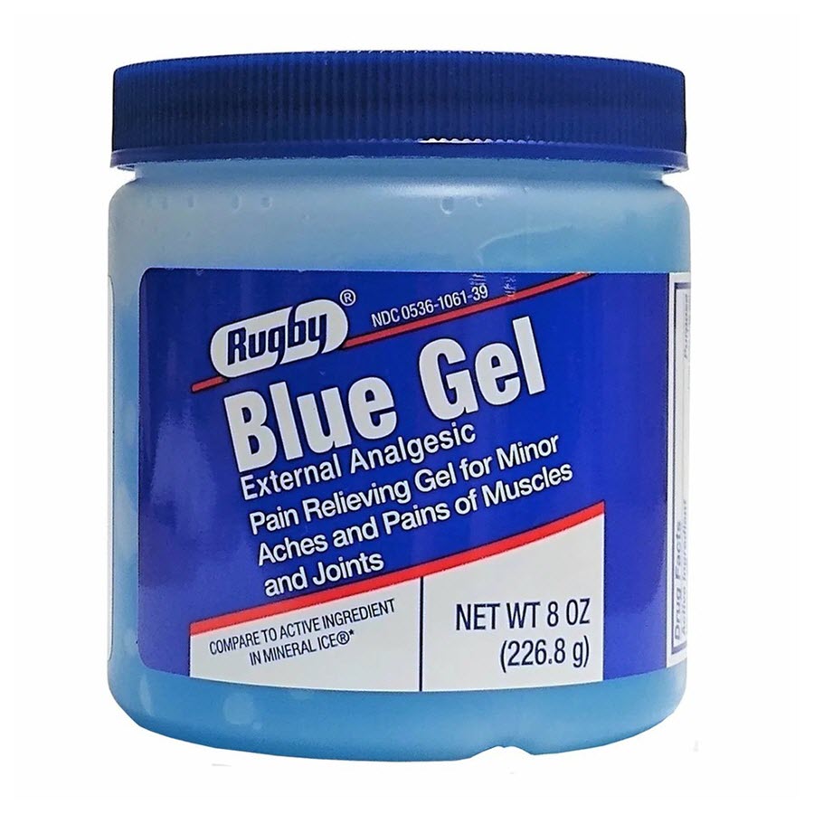 Rugby Ice Blue Gel External Analgesic Pain Relieving Gel Muscles and Joints, 8oz