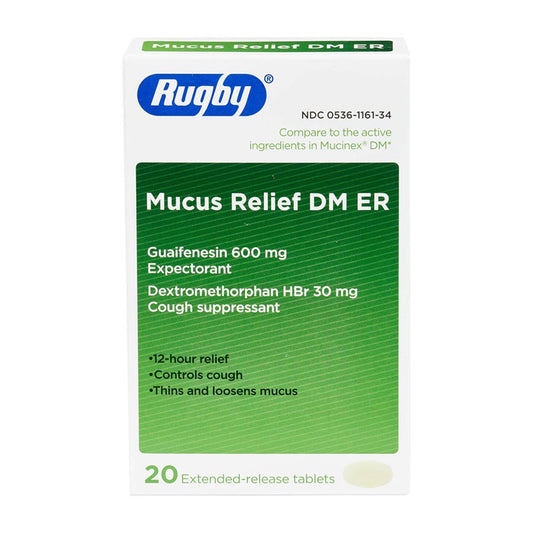 Rugby Mucus Relief DM ER MAXIMUM Strength Guaifenesin 1200mg