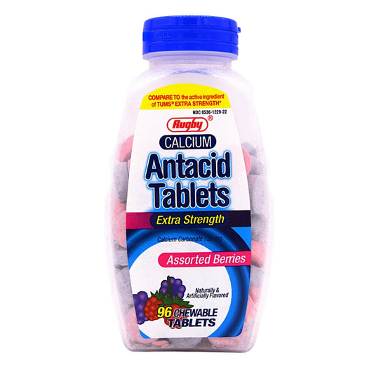 Rugby Calcium Antacid - Assorted Berry, 96 Chewable Tablets