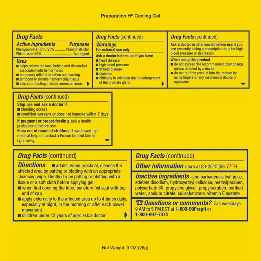 Preparation H Hemorrhoidal Cooling Gel - 0.9oz