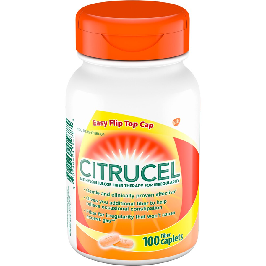 Citrucel Fiber Therapy for Occasional Constipation Relief Caplets - 100 Caplets