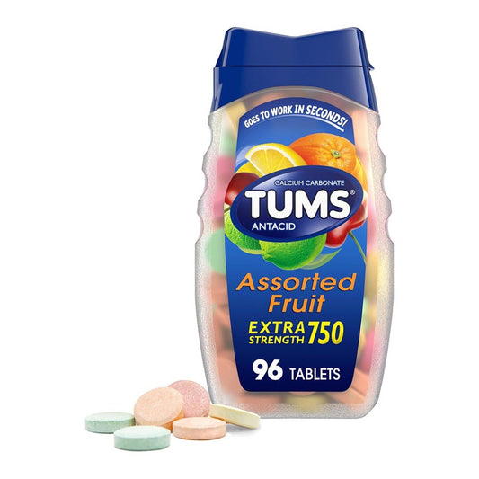 Tums Antacid Chewable Tablets Assorted Fruit - 96 Chewable Tablets