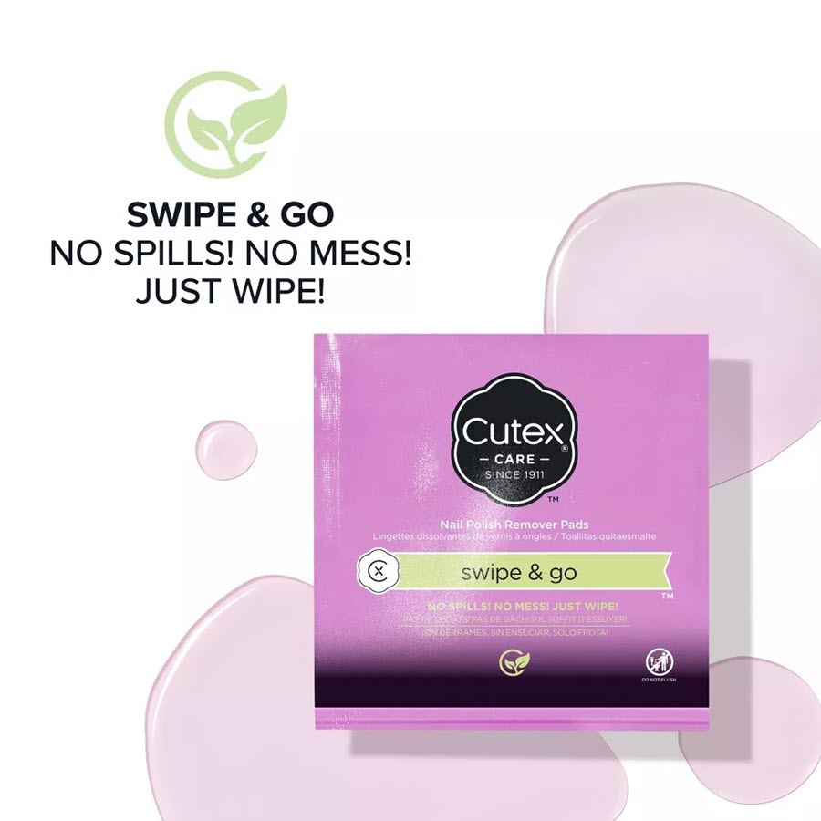 Cutex Swipe and Go Nail Polish Remover Pads - 10ct - 3.5oz