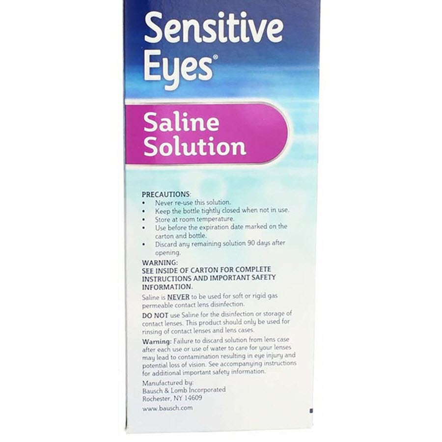 Bausch & Lomb Sensitive Eyes Saline Solution 12 fl oz Liq