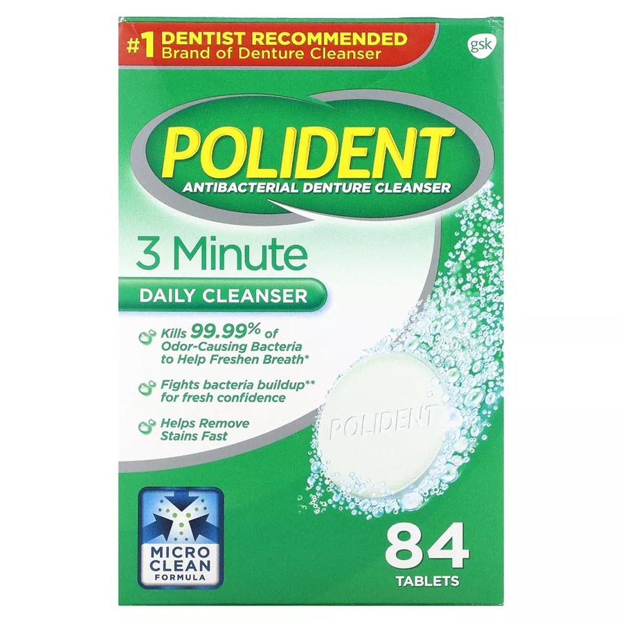 Polident 3 Minute Daily Cleanser Tablets, 84ct