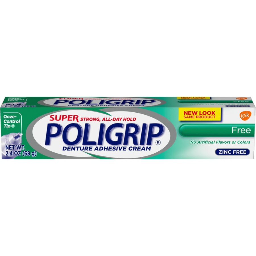 Poligrip Denture Adhesive Cream - Flavorless, 2.4oz