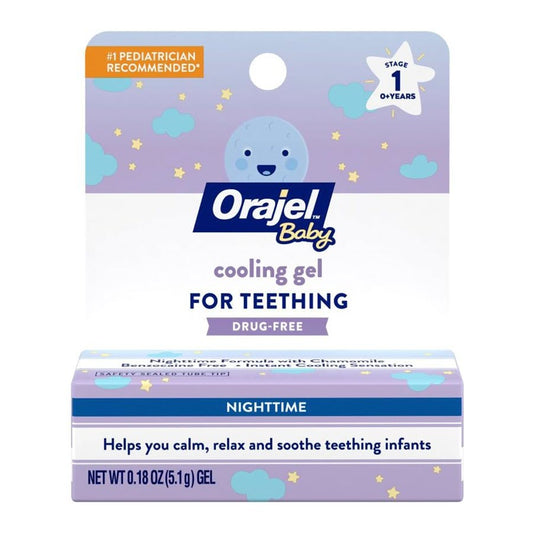 Orajel Baby Cooling Gel for Teething Drug-Free Nighttime, 0.18 oz