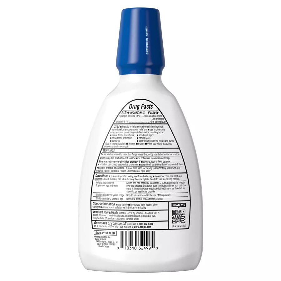 Orajel Mouth Sores Antiseptic Rinse - 16 fl oz