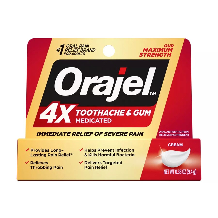 Orajel 4x Medicated Severe Toothache and Gum Pain Cream - 0.33oz