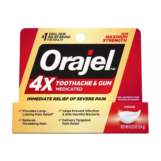 Orajel 4x Medicated Severe Toothache and Gum Pain Cream - 0.33oz